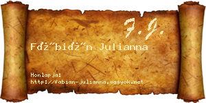 Fábián Julianna névjegykártya